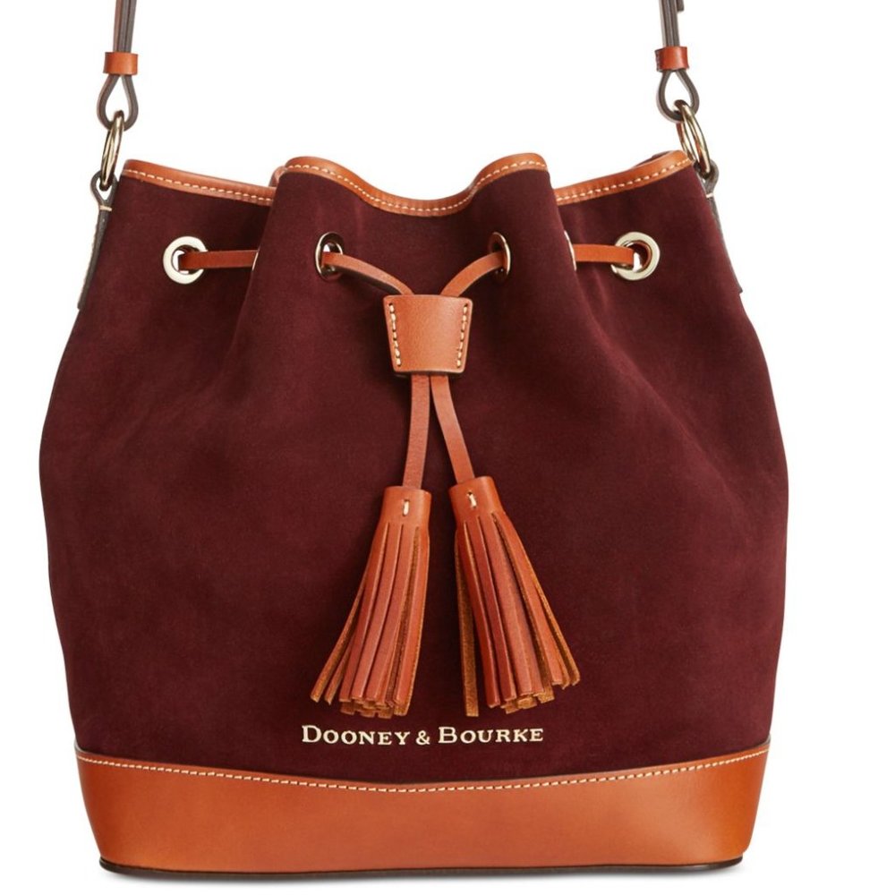 Dooney & Burke - Suede Drawstring Bucket bag - Wine color